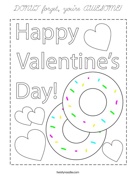 DONUT forget you're AWESOME! Coloring Page