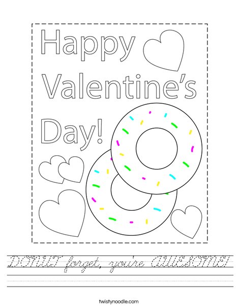 DONUT forget you're AWESOME! Worksheet