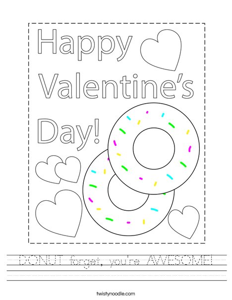 DONUT forget you #39 re AWESOME Worksheet Twisty Noodle DONUT forget you #39 re AWESOME Worksheet Twisty Noodle