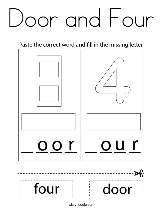 Door and Four Coloring Page