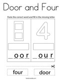 Door and Four Coloring Page