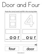 Door and Four Coloring Page