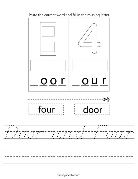 Door and Four Worksheet