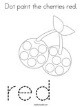 Dot paint the cherries red. Coloring Page