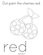 Dot paint the cherries red Coloring Page