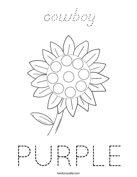 Dot paint the flower purple. Coloring Page