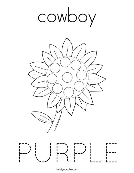 Dot paint the flower purple. Coloring Page