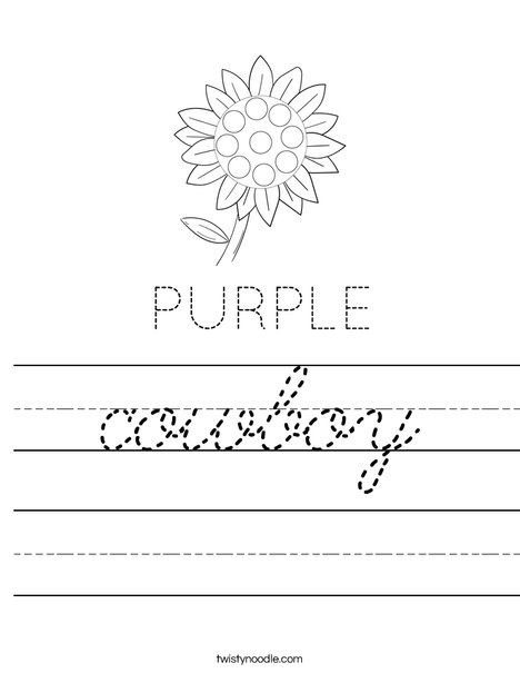 Dot paint the flower purple. Worksheet