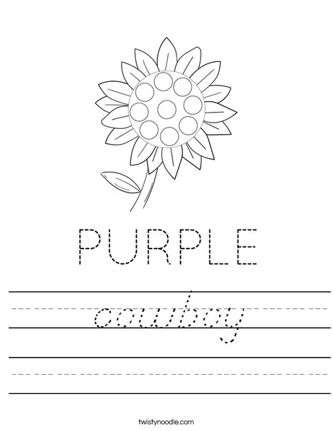 Dot paint the flower purple. Worksheet