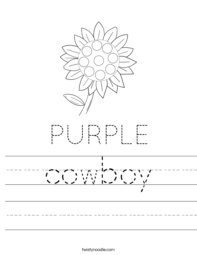 cowboy Worksheet
