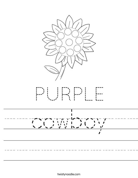 Dot paint the flower purple. Worksheet