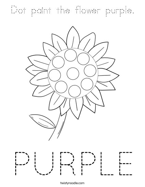 Dot paint the flower purple. Coloring Page