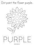Dot paint the flower purple. Coloring Page