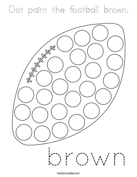 Dot paint the football brown. Coloring Page
