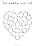 Dot paint the heart pink. Coloring Page