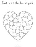 Dot paint the heart pink Coloring Page