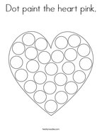 Dot paint the heart pink Coloring Page