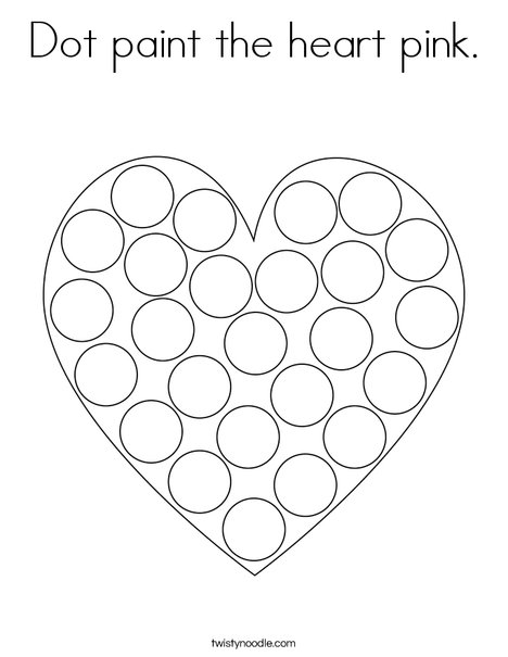 Dot paint the heart pink. Coloring Page