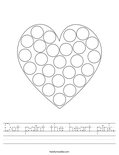 Dot paint the heart pink. Worksheet