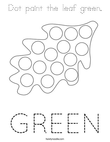 Dot paint the leaf green. Coloring Page