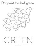 Dot paint the leaf green. Coloring Page