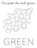 Dot paint the leaf green Coloring Page