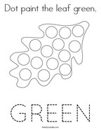 Dot paint the leaf green Coloring Page