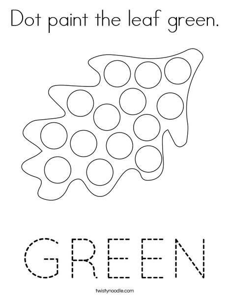 Dot paint the leaf green. Coloring Page