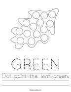 Dot paint the leaf green Handwriting Sheet