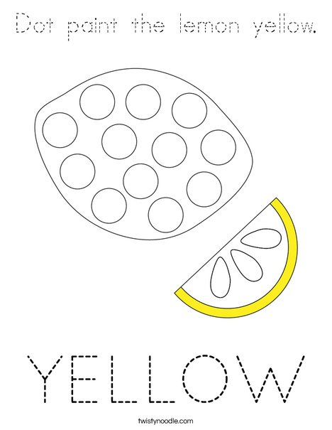 Dot paint the lemon yellow. Coloring Page