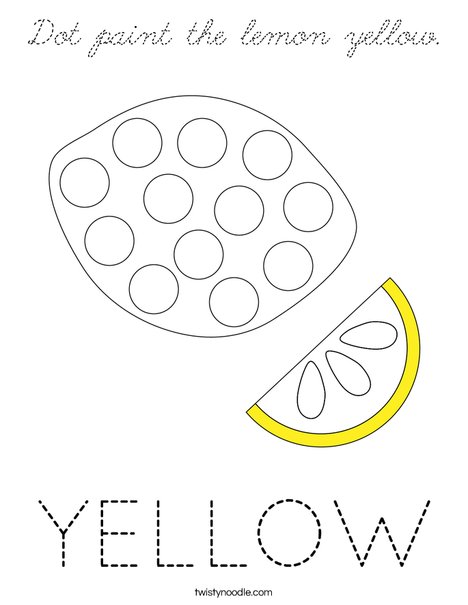 Dot paint the lemon yellow. Coloring Page