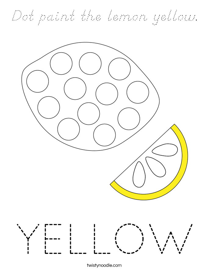 Dot paint the lemon yellow. Coloring Page