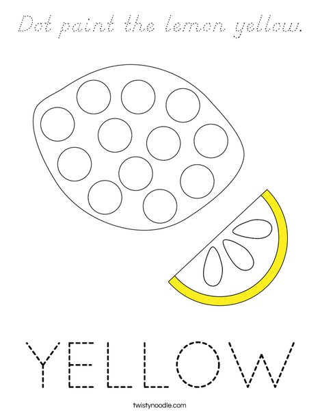 Dot paint the lemon yellow. Coloring Page
