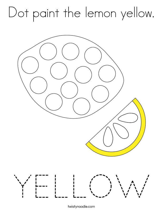 Dot paint the lemon yellow. Coloring Page