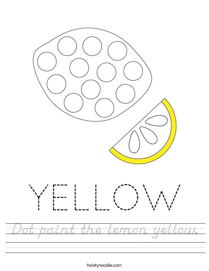 Dot paint the lemon yellow. Worksheet