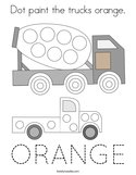 Dot paint the trucks orange Coloring Page