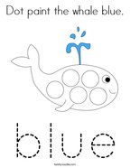 Dot paint the whale blue Coloring Page