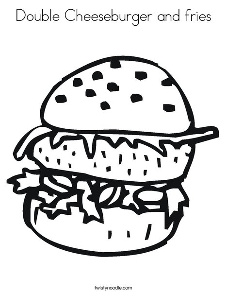 Double Cheeseburger Coloring Page