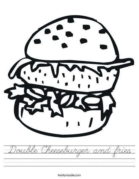 Double Cheeseburger Worksheet