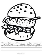 Double Cheeseburger Handwriting Sheet