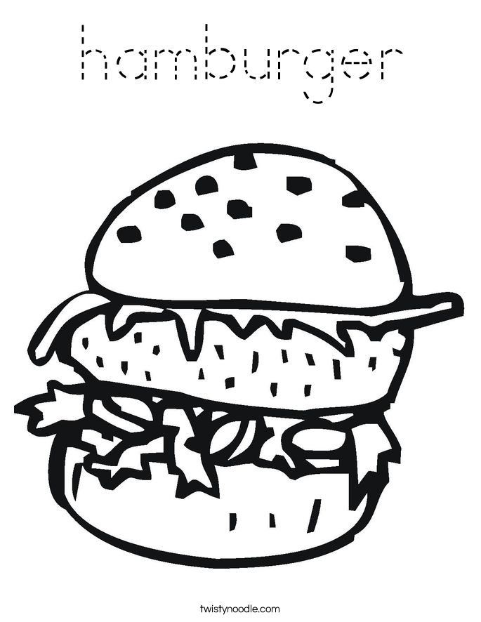 hamburger Coloring Page