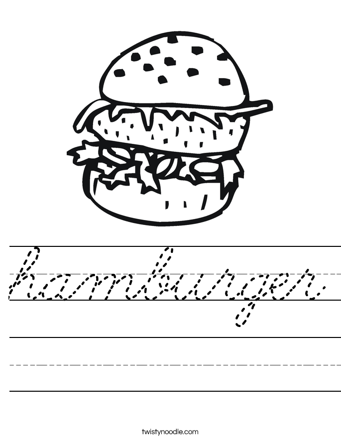 hamburger Worksheet