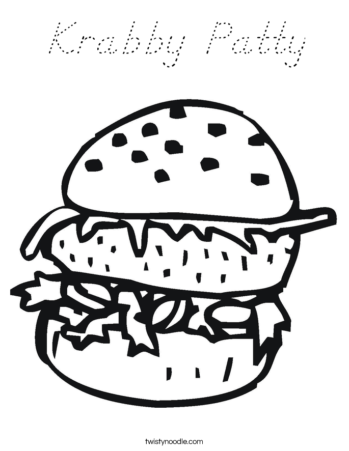 Krabby Patty Coloring Page