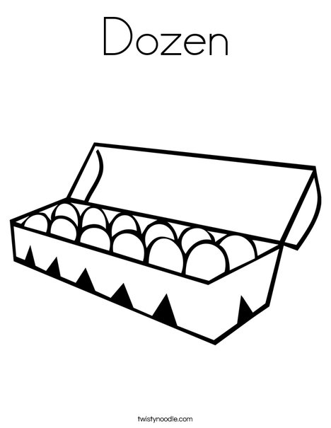 Dozen Eggs Coloring Page