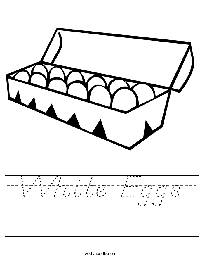 White Eggs Worksheet