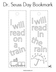 Dr Seuss Day Bookmark Coloring Page