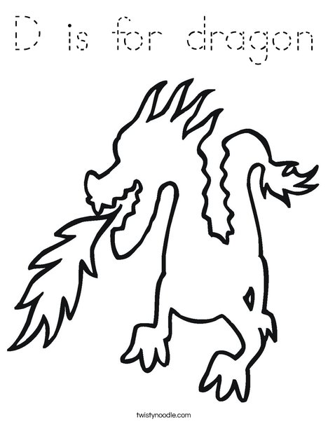 Dragon Breathing Fire Coloring Page