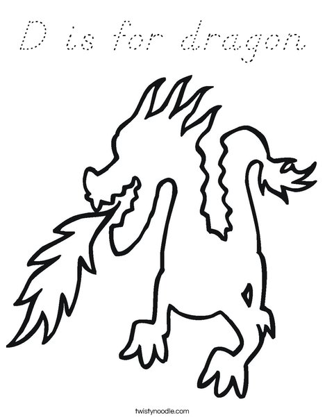 Dragon Breathing Fire Coloring Page