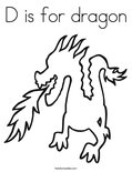 D is for dragon Coloring Page