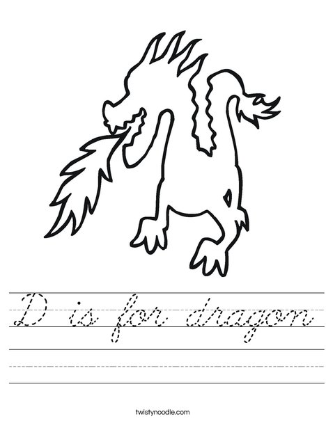 Dragon Breathing Fire Worksheet